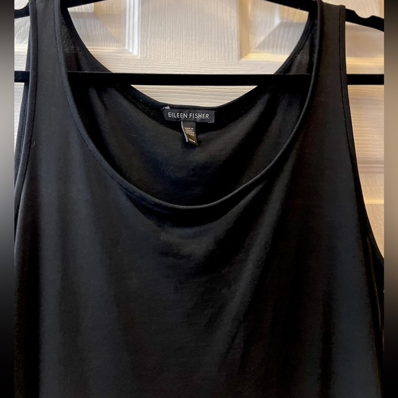 Eileen Fisher 100% Silk Everyday Tank Top Black Sleeveless Top Size Medium - Picture 2 of 16